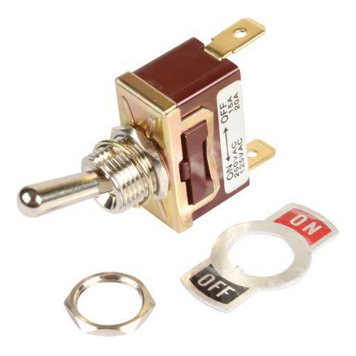 Toggle Switch Metal On - Off 12 Volt @ 20 Amp Male Push on Terminals Standard 