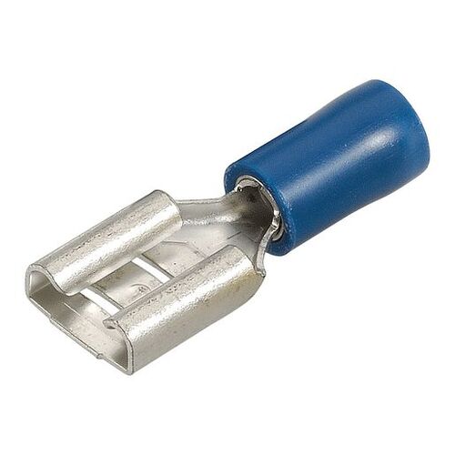 NARVA CRIMP TERMINALS FEMALE BLADE INSULATED BLUE 4mm WIRE 8mm TAB QTY 12 