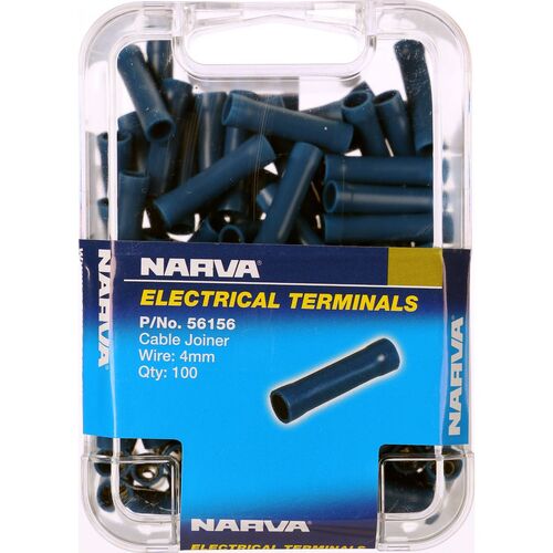 Narva 56156 Crimp Terminals Cable Joiner Insulated - Wire 4mm Blue Qty 100 