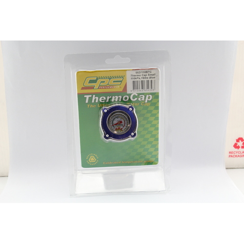 CPC 562-110BTC Thermo Small Radiator Cap Blue Temp Gauge 15psi Replaces 562/110