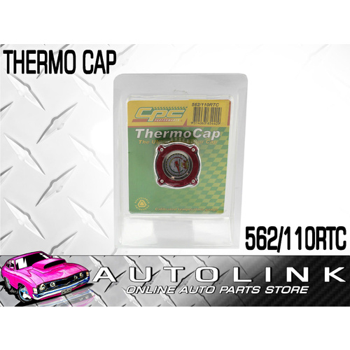 CPC 562-110RTC THERMO SMALL RADIATOR CAP RED TEMP GAUGE 15PSI REPLACES 562/110