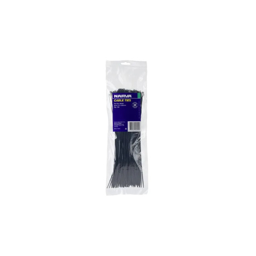 NARVA 56405 BLACK CABLE TIES 3.6mm x 300mm 12" LONG 100 PACK UV RESISTANT