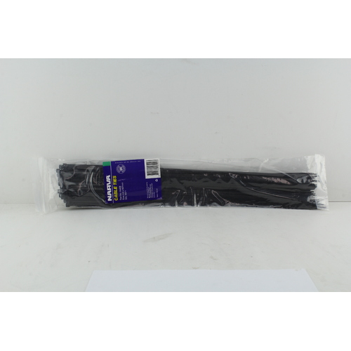 NARVA 56409 BLACK CABLE TIES 4.8mm x 507mm 20" LONG 100 PACK UV RESISTANT