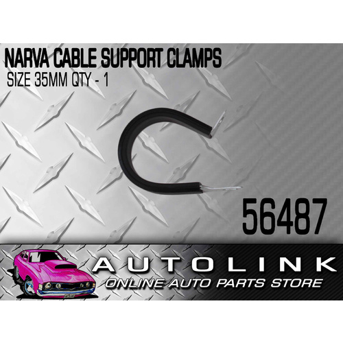 NARVA PIPE CABLE SUPPORT CLAMPS 35mm STEEL P CLAMP UV RUBBER COVER 56487 x1