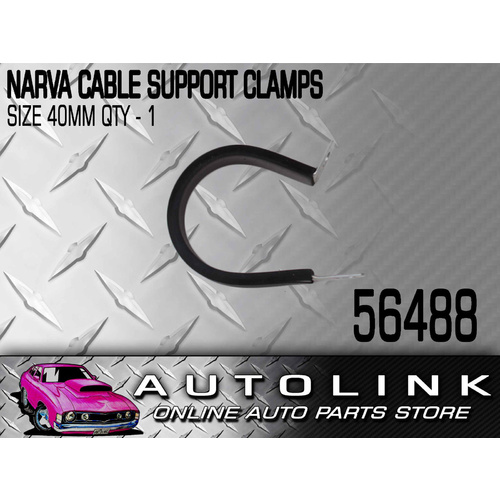 NARVA PIPE CABLE SUPPORT CLAMPS 40mm STEEL P CLAMP UV RUBBER COVER 56488 x1