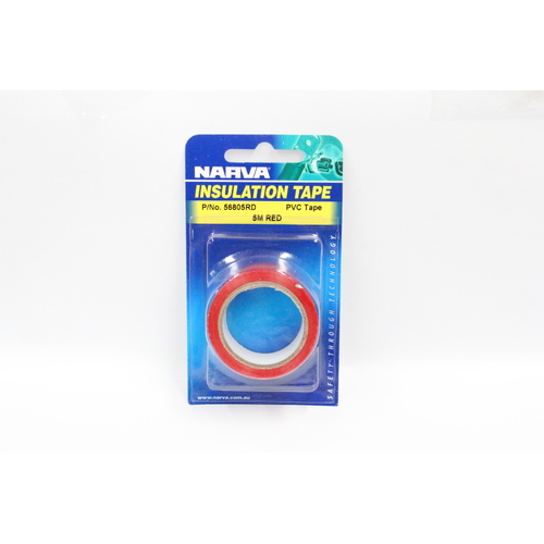 NARVA 56805RD PVC INSULATION TAPE - RED, MATT FINISH 19mm WIDE x 5m ROLL