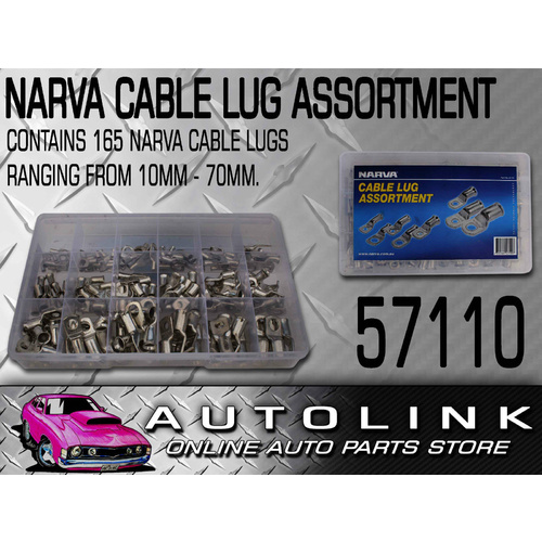 Narva Battery Cable Eyelet Lug Assortment Kit 165 Lugs 57110 B&S Terminals Wire