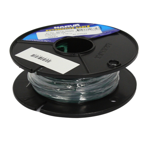 Narva Single Core Cable - Green 10 Amp 3mm x 30 Metre Roll (5813-30GN)