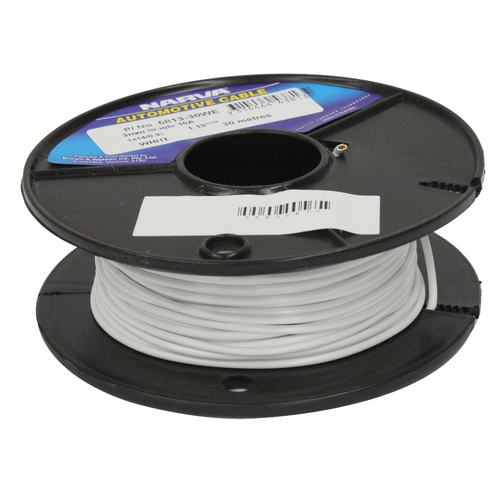 Narva Single Core Cable - White 10 Amp 3mm x 30 Metre Roll (5813-30WE)