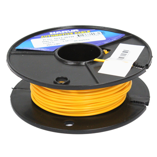 Narva Single Core Cable - Yellow 10 Amp 3mm x 30 Metre Roll (5813-30YW)