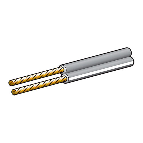 NARVA SPEAKER CABLE TWIN CORE GREY/WHITE TRACE 2mm 2.5 AMP **SOLD PER METRE***