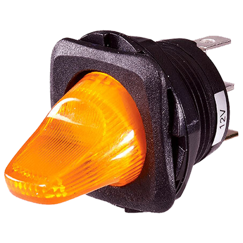 Narva 60270BL Duckbill Off On Toggle Switch with Amber Led 20 Amp 12V 20mm Dia