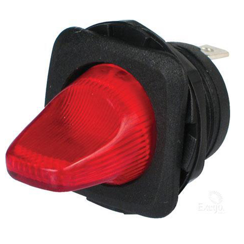 Narva 60273BL Duckbill Off On Toggle Switch with Red Led 20 Amp 12V 20mm Dia