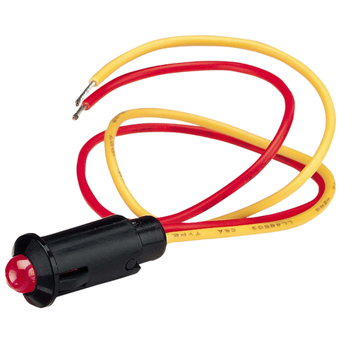 Narva 12 Volt Alarm Pilot Lamp Pre Wired with Flashing Red Led 8.2mm Dia