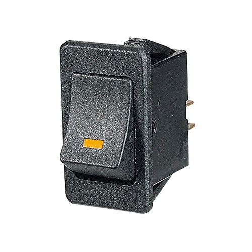 NARVA OFF/ON ROCKER SWITCH WITH AMBER L.E.D 20 AMP 12 VOLT, MOUNT: 34.5x 20mm