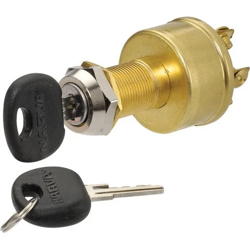 NARVA 4 POSITION IGNITION SWITCH MARINE 21mm DIA MOUNTING WITH 2x KEYS