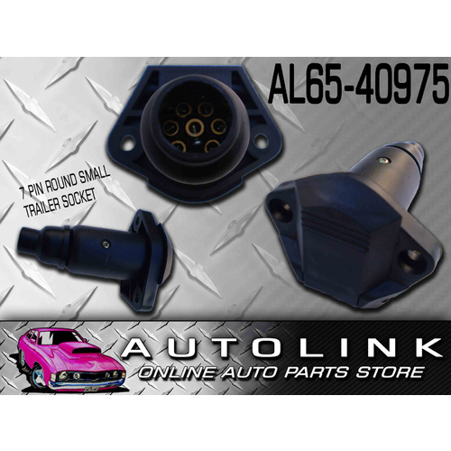 7 PIN ROUND TRAILER SOCKET PLUG SMALL ON THE CAR SIDE DURABLE PLASTIC FOR CARS
