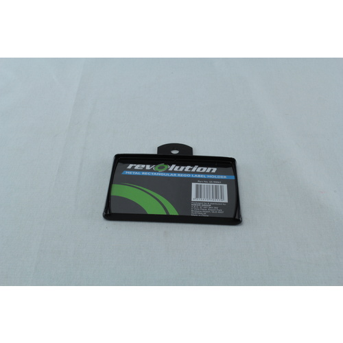 Universal Black Metal Rectangular Rego Label Holder - Trailers Trail Bike ATV x1