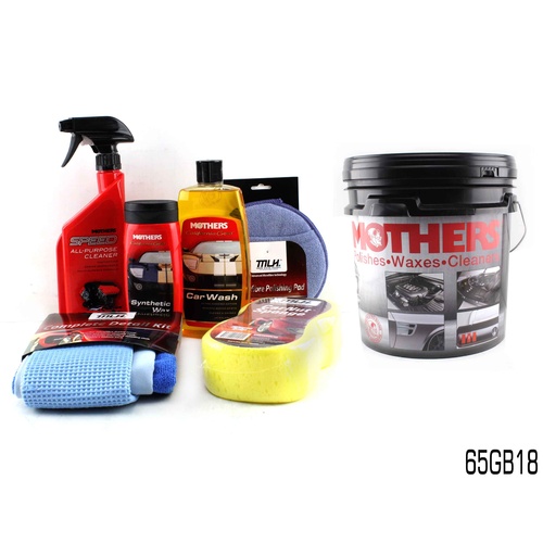 Mothers / Mlh Car Wash Gift Bucket Set 7 Piece With Mustang Graphic 65GB18