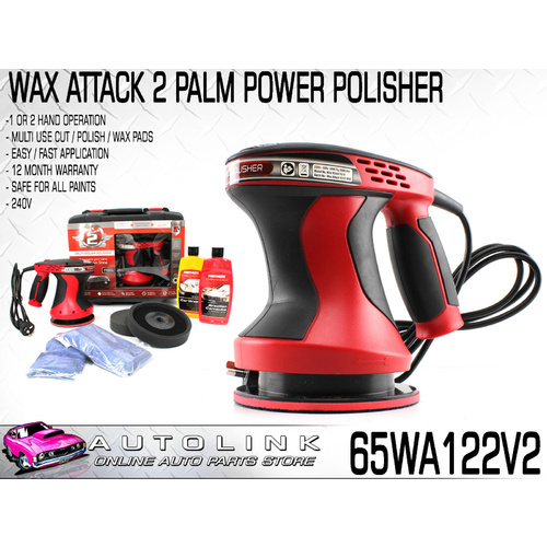 WAX ATTACK V2 PALM POLISHER KIT 160mm DISC DIA INC WASH, WAX & 2 FOAM PADS 240V