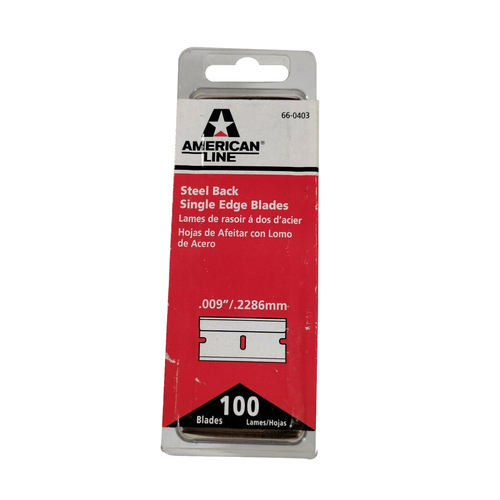American Line Steel Back Single Edge Razor Blades .009" 66-0403 x100