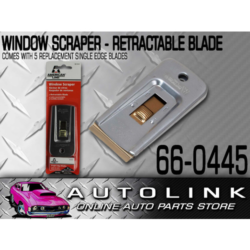 WINDOW SCRAPER TOOL SINGLE EDGE RETRACTABLE BLADE 5 REPLACEMENT BLADES INCLUDED