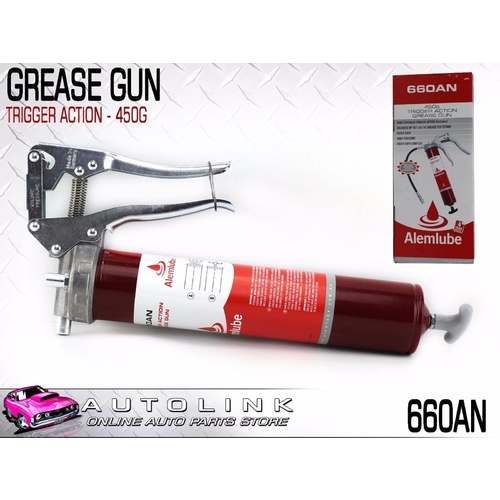 ALEMITE 660AN TRIGGER ACTION GREASE GUN - HEAVY DUTY WITH 30cm EXTENSION HOSE