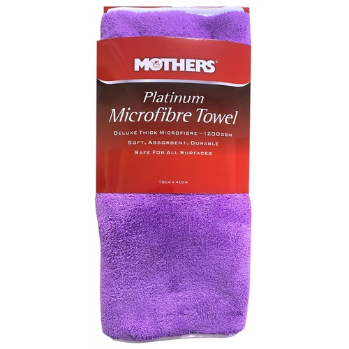Mothers 6720200 Deluxe Thick Platinum Microfibre Towel 70 x 40cm 1200GSM