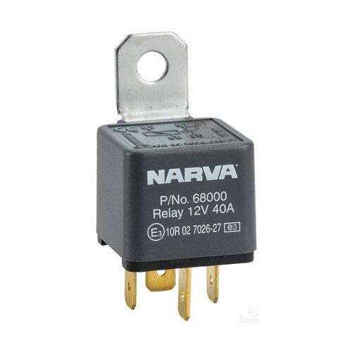 Narva 68000BL Relay 12 Volt 4Pin 40 Amp Normally Open Mounting Tab Each x1