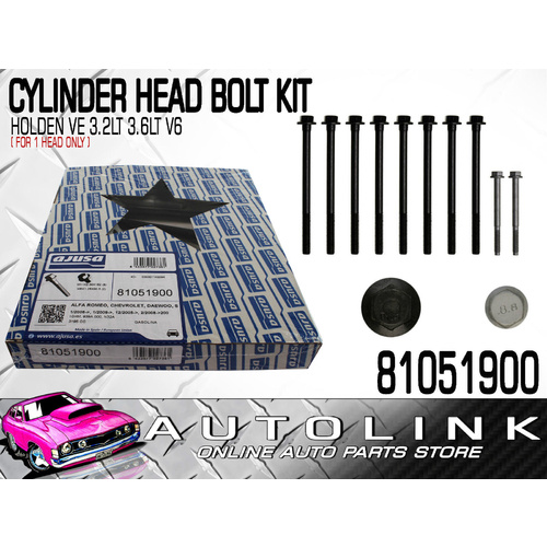 HEAD BOLT SET FOR HOLDEN COMMODORE VE 3.2lt 3.6lt ALLOYTEC V6 (FOR 1 HEAD)