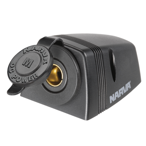 NARVA 81150BL BLACK SURFACE MOUNT MERIT SOCKET WITH DUST COVER 12 OR 24 VOLT