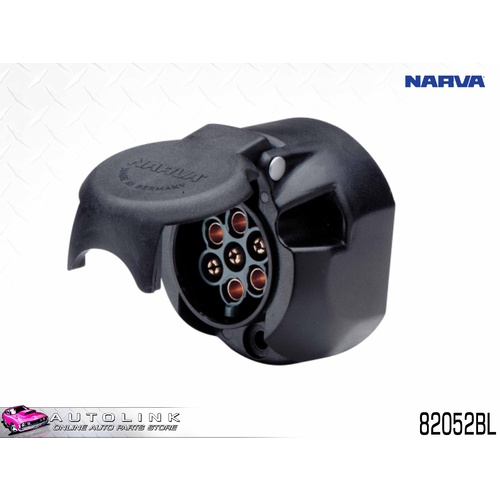 NARVA 7 PIN LARGE ROUND PLASTIC TRAILER SOCKET 30A @ 12V PER POLE 82052BL 