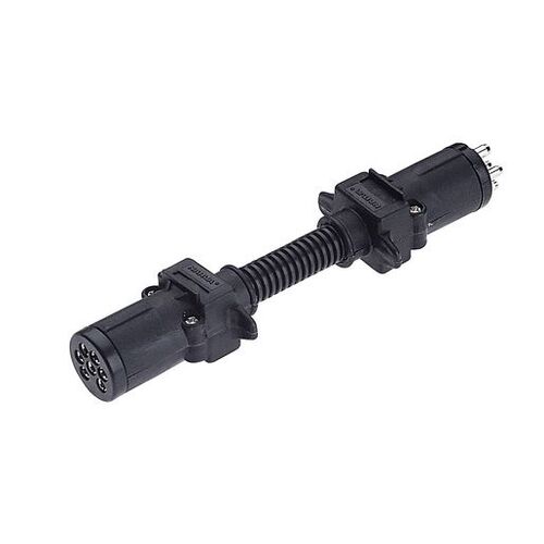 NARVA 82205BL 7 PIN SMALL ROUND SOCKET ON CAR TO 6 PIN SMALL ROUND PLUG TRAILER