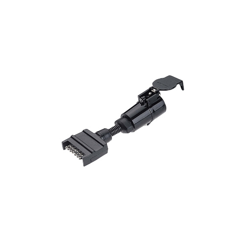NARVA TRAILER CONNECTOR ADAPTOR 7 PIN FLAT SOCKET TO 5 PIN LARGE ROUND PLUG