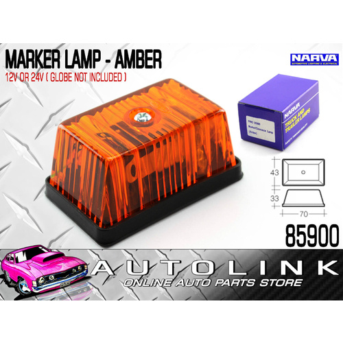 NARVA 85900 MARKER LAMP AMBER 12V OR 24V APPLICATION GLOBES NOT INCLUDED