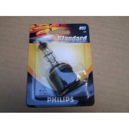 PHILIPS 893 STD HEAD LIGHT GLOBE 12V 37.5W BULB 12893 GLOBE BASE PG13 PAIR x2 