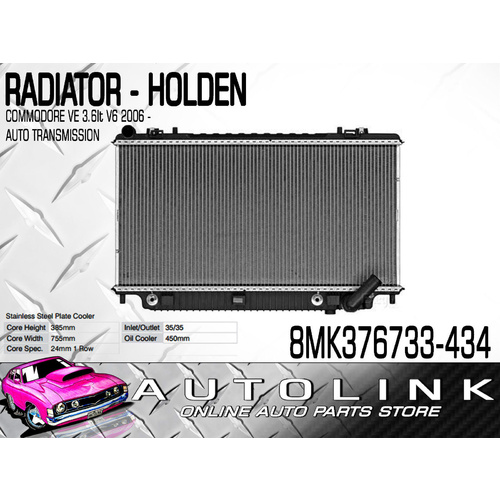  RADIATOR FOR HOLDEN VE / STATESMAN WM 3.6lt V6 ALLOYTEC (BRAND: BEHR HELLA)