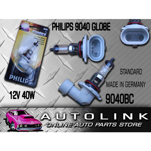 PHILIPS 9040 STANDARD GLOBE 12V 40W HEAD LIGHT GLOBE BASE 40T FOG LIGHT PAIR x2