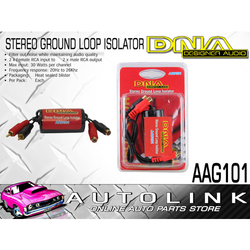 DNA STEREO GROUND LOOP ISOLATOR - ELIMINATES HUM NOISE THROUGH STEREO ( AAG101 )