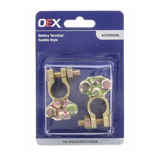 OEX ACX0002BL Battery Terminals Saddle Type Heavy Duty Positive or Negative Pair