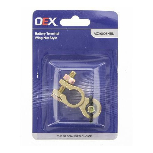 OEX ACX0006NBL Battery Terminal Wing Nut Stud Type Negative Single Each