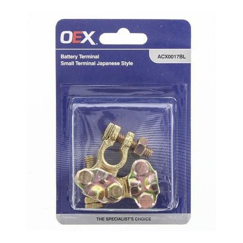 OEX ACX0017BL Battery Terminals Saddle Type Small Japanese Positive + Negative Pair