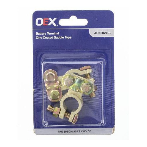 OEX ACX0024BL Battery Terminals Saddle Type 0 - 00 B&S Positive or Negative Pair