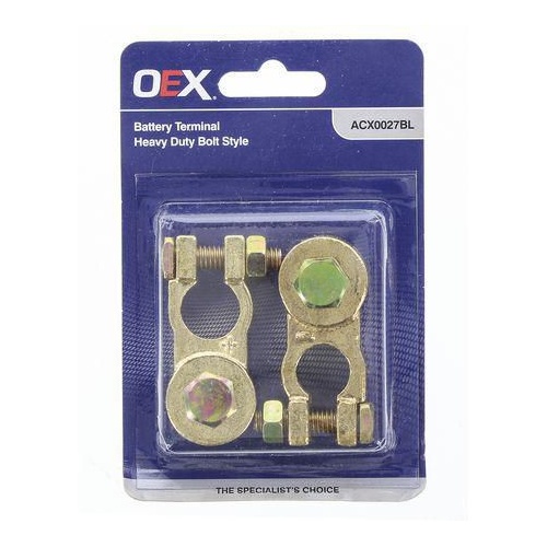 OEX ACX0027BL Battery Terminals Bolt on Heavy Duty Positive & Negative Pair