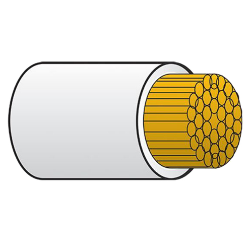 Oex Single Core Cable 10A Wire 3mm x 1.13mm2 White Auto Wiring - Sold per Meter
