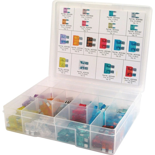 OEX Standard Mini Blade Fuse Assortment Kit 280 Pc Quality Premium Plastic Case