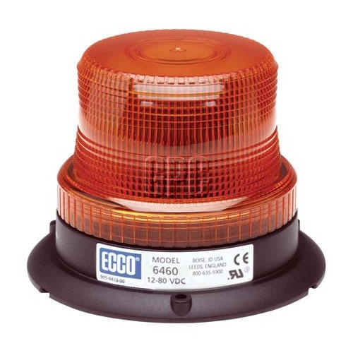 ECCO 6400A AMBER STROBE BEACON 12V - 80V MULTI-VOLT LOW PROFILE 3 BOLT MOUNT