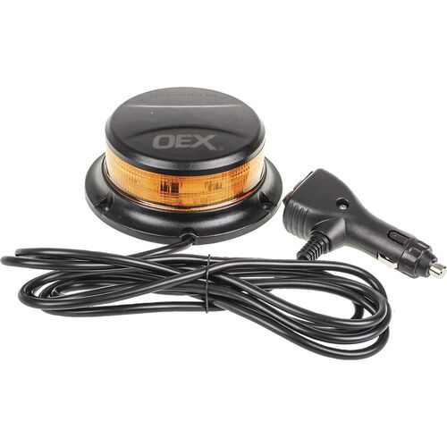 OEX ACX2368 SLIMLINE LED AMBER BEACON MAGNETIC MOUNT 12 OR 24 VOLT 112mm DIA