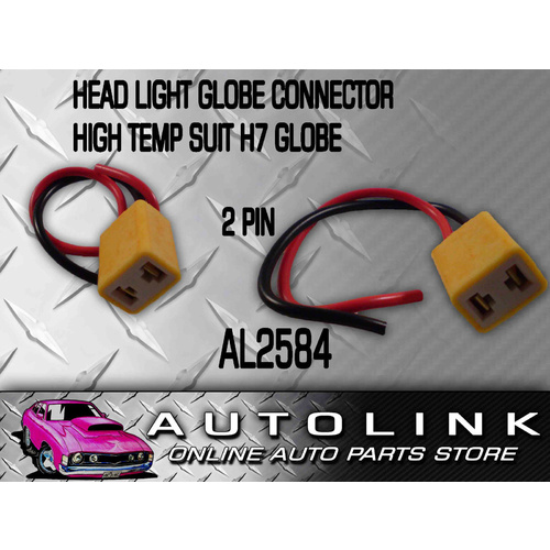 OEX ACX2584 HEADLAMP 2 PIN PLUG H7 CONNECTOR SOCKET PRE WIRED FOR H7 GLOBE x2