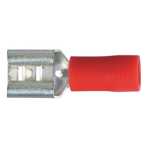 Oex ACX3016 Crimp Terminal Female Blade Red Insulated Wire 2.5-3mm Tab 6.3mm